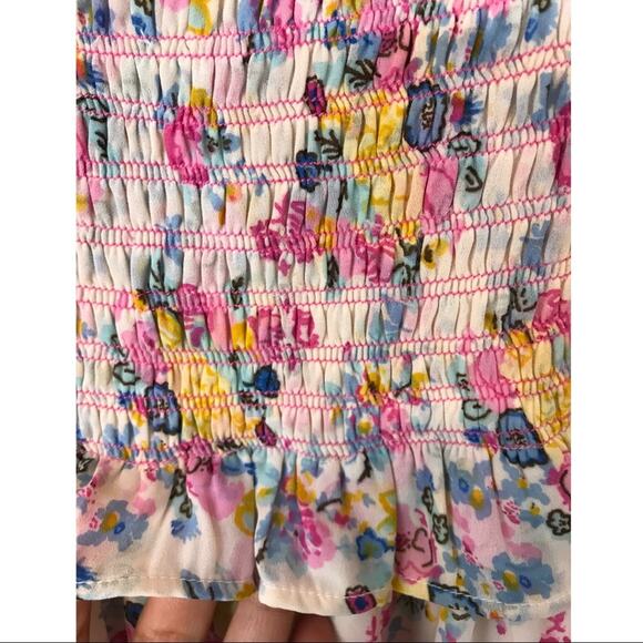 Kos Resort Floral Smocked Tie Strap Maxi Dress M - Picture 13 of 13